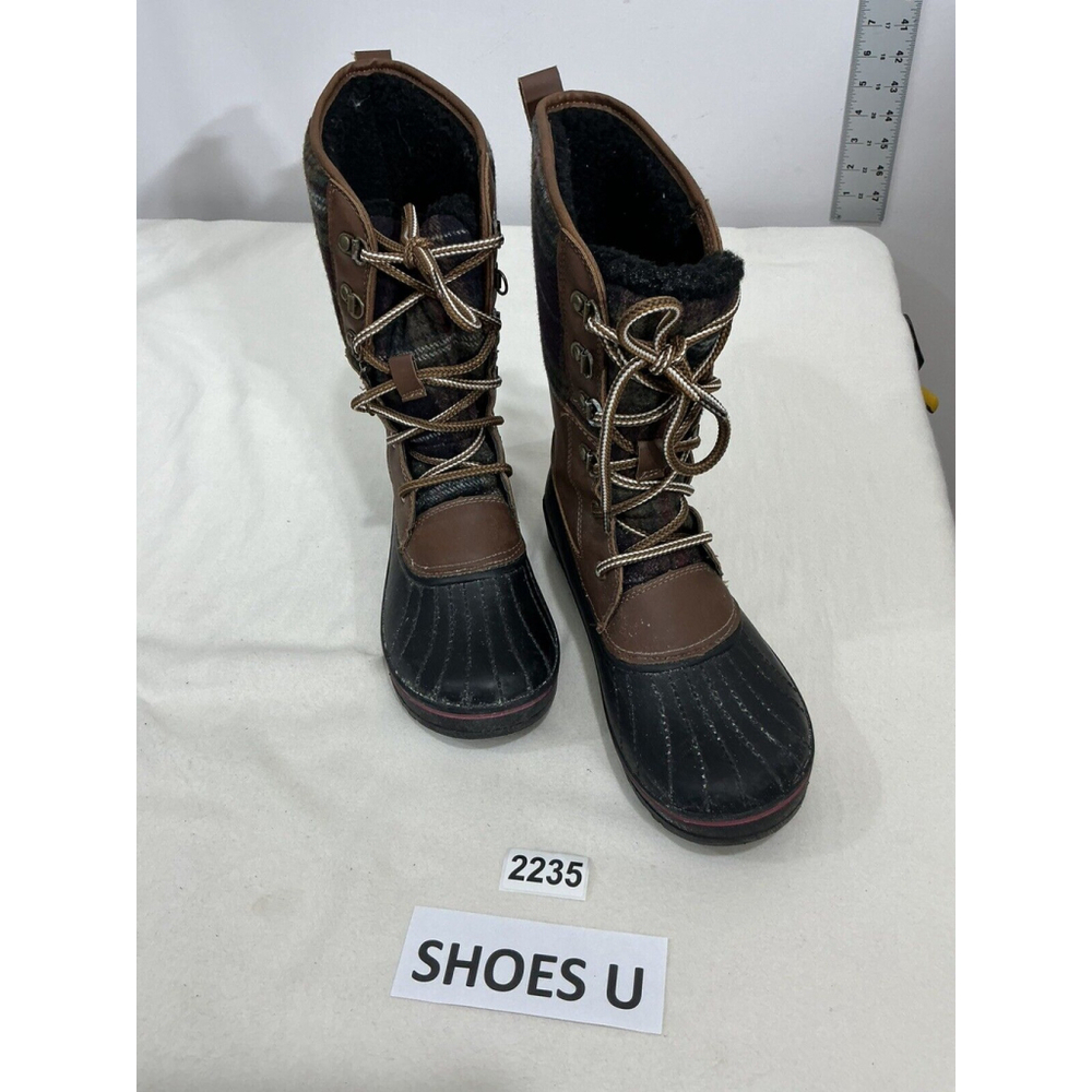 Womans Time N Tru Water Resistant Winter Snow Duck Boots Mid Calf Lined Size 7